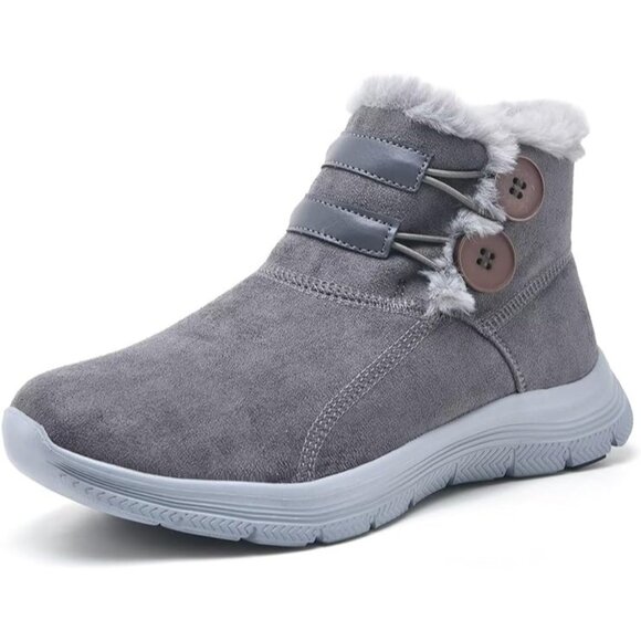 TIOSEBON Women's Winter Ankle Fur Lined Boots Anti-Slip On Resistant Booties Sho - Picture 1 of 14